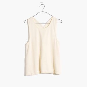 NWT Madewell Ottoman Jacquard Cross-Back Tank Top